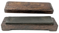 Antique Handmade Wood Box With Sharpening / Oil Stone - 2.5" &times; 8.25" &times; 2"