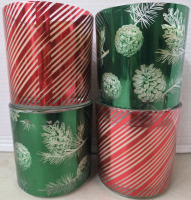 4 New | 369g Holiday Scented 2 Wick Candles | (2) Snowcapped Pine & (2) Peppermint Twist