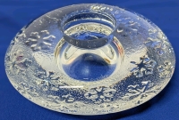 Vintage Signed ORREFORS Sweden "Twinkle" Snowflake Candle Holder Designed by Martti Rytk&ouml;nen : Approx 5.75" Diameter &times; 2" Tall