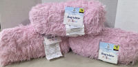 3 New | Comfort Bay Shag Bolster Pillows | Measures 14" x 6" Ea.