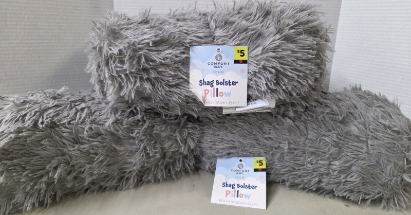 3 New | Comfort Bay Shag Bolster Pillows | Measures 14" x 6" Ea.