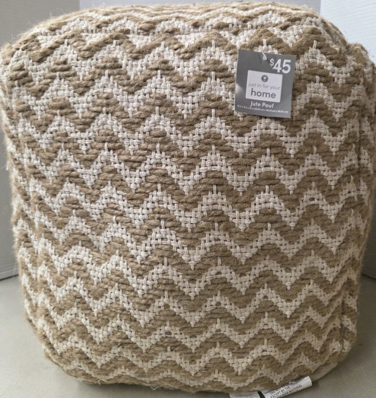 New | Rustic Themed Ottoman | Measures 16" x 16" x 16" | Retails $50+ CAD