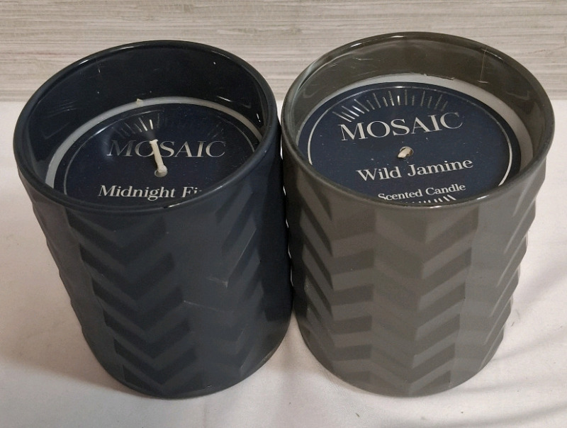 2 New Mosaic Morrocan Amber Scented Candles | Measurements- 4" X 5"