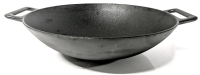 As-New JIM BEAM 12" Pre Seasoned Heavy Duty Construction Cast Iron Grilling Wok - Retails Over $85!