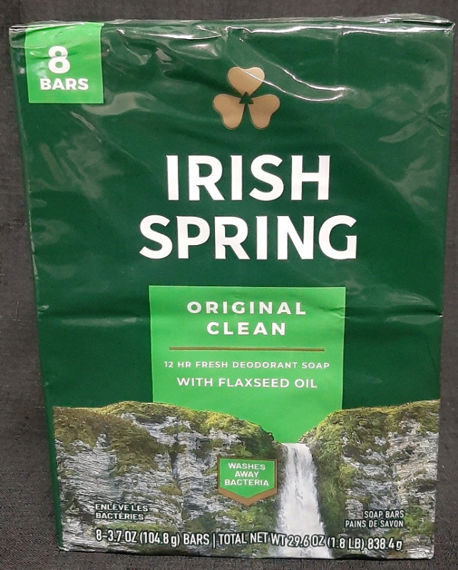 New 8-Pack of Irish Spring Fresh Deodorant Soap (104.8g Bars, Totalling 838.4g)