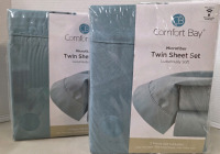 2 New | Comfort Bay Twin Size Microfiber Sheet Sets | (2) 3 Piece Sets w/ 1 Flat Sheet, 1 Fitted Sheet & 1 Pillow Case