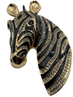 Zebra Brooch Sparkling Crystals Eye catching Brooch <br/>Approximately 3.5 x 1.85 Inch<br/>Statement Piece Stunning