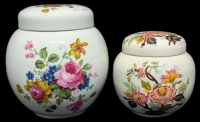 2 Vintage SADLER ENGLAND Ginger Jars - 4" - 5.5", No Chips or Cracks, Crazing Present Throughout
