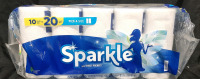 New Bag of 10 Double Roll Sparkle Paper Towels w/ Thirst Pockets