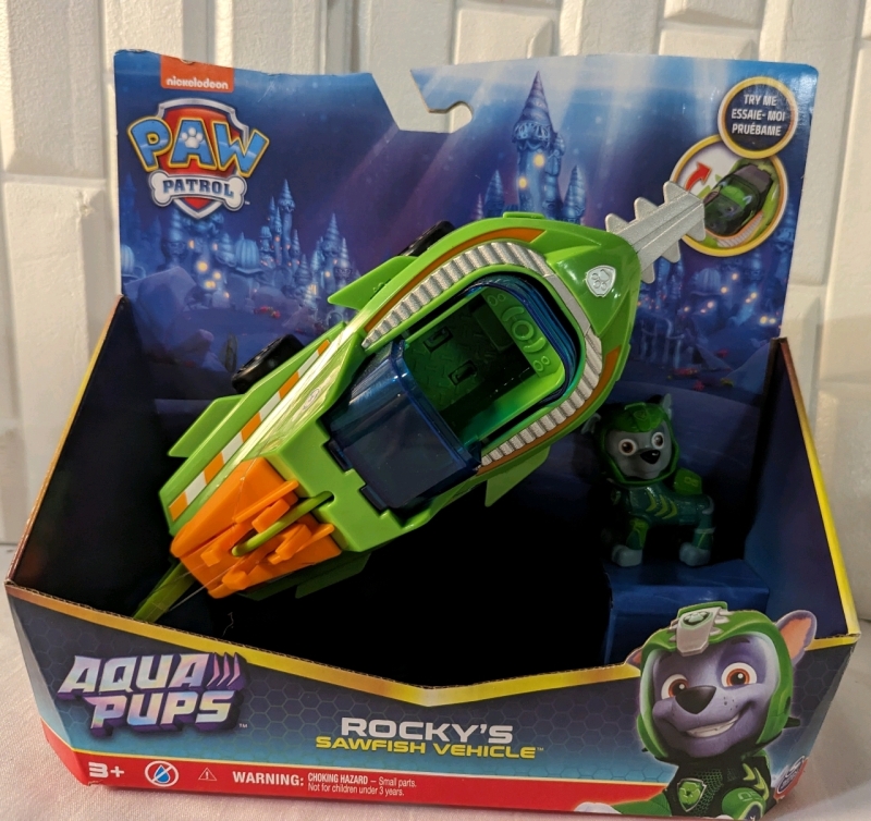 New Paw Patrol Aqua Pups Rocky's Sawfish Vehicle.