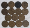 1920 - 1936 Canadian King George V Small Cent Pennies , 15 Coins . 1920 &times;2 , 1929 &times;2 , 1932 &times;4 , 1933 &times;3 , 1935 &times;2 & 1936 &times;2 .