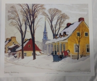 Print of Clarence Gagnon's " Winter Morning Bale St. Paul. 20" by 24". 9/9/pp