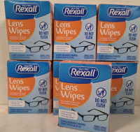 7 New Packs | Rexall Streak Free Lens Wipes | Each Pack Holds 30 5.51" x 5.51" Wipes