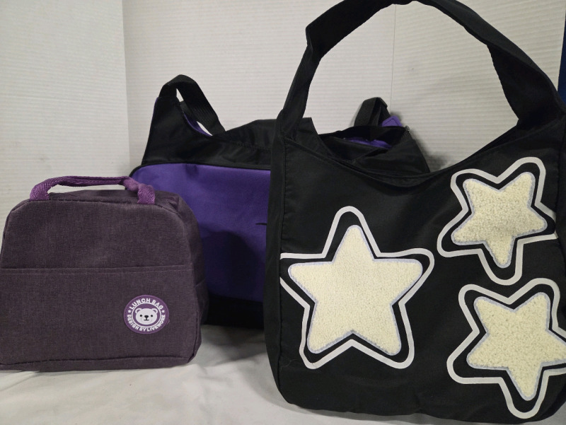 3 New | Ladies Bags | Tote, Lunch and Yoga Bag | Largest Measures 16" x 13"