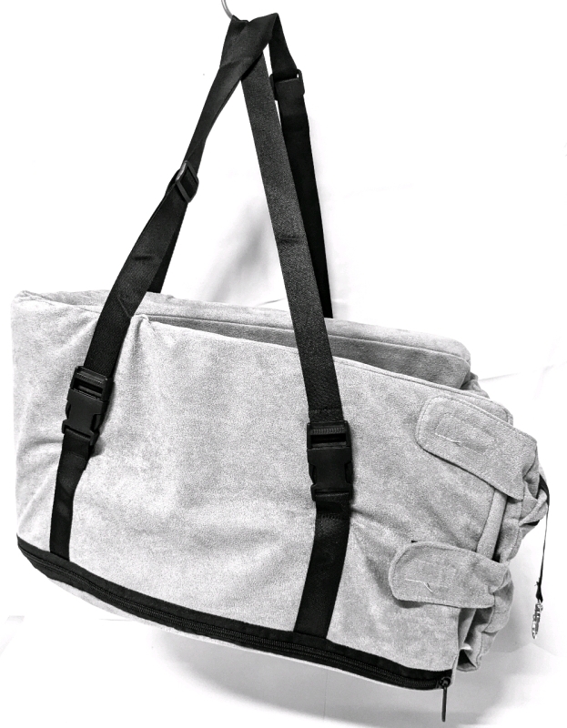 As-New Padded Wedge-Shaped Open-Top Portable Pet Carrier - Center Console Pet Car Seat for Small Dogs & Cats - 8.25" (Widest) &times; 17" &times; 9" Tall
