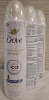 3 New Dove Advanced Care Dry Spray Antiperspirants | 107g Each | Best Before- 10/2026