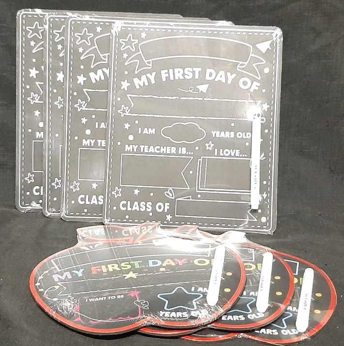 7 New Chalk Marker "First Day of School" Boards (12" Long, 9" Wide & 10" Long, 11" Wide)