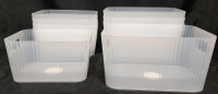 4 Xl Plastic Clear Bins (12" Long, 9&frac12;" Wide, 6" Tall) & 5 L Plastic Clear Bins (10" Long, 8" Wide, 5" Tall)