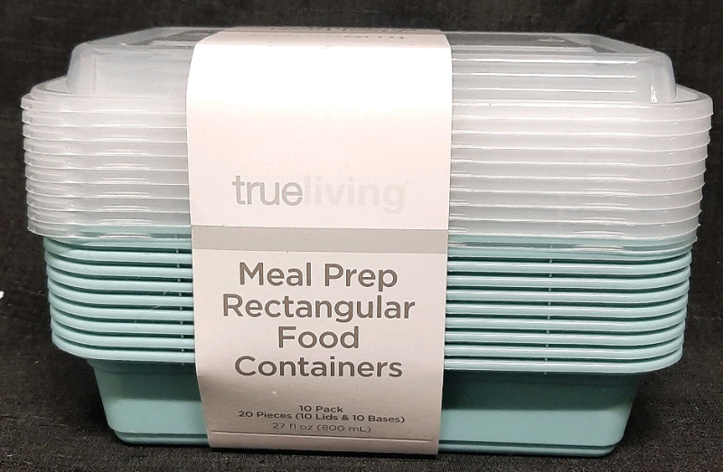 New TrueLiving Meal Prep Rectangular Food Container 10 Pack (800ml)