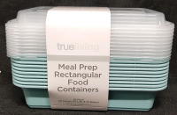 New TrueLiving Meal Prep Rectangular Food Container 10 Pack (800ml)