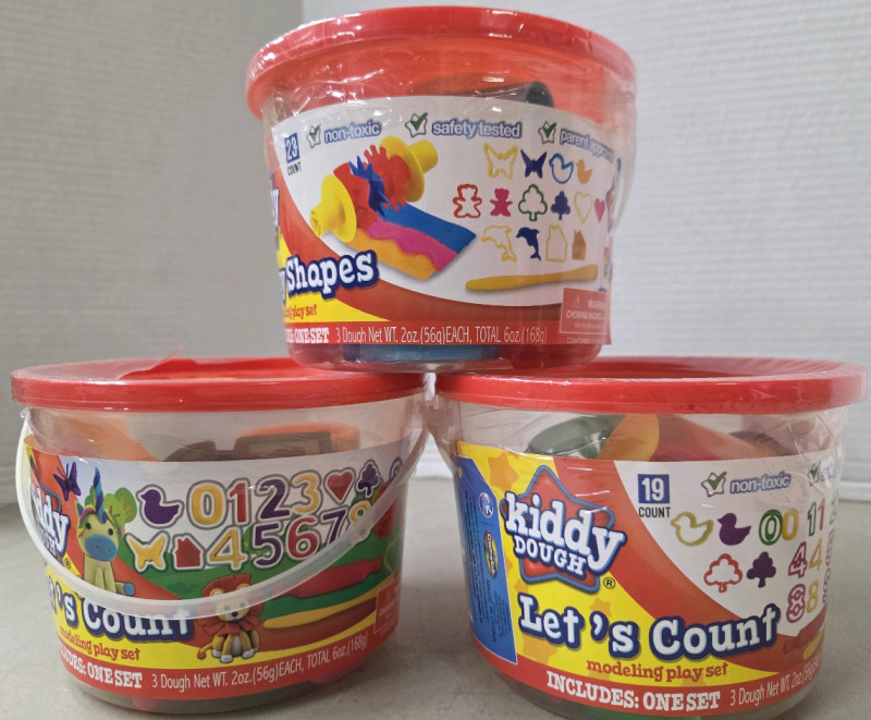 3 New Containers of Kiddy Dough Modeling Play Sets | 168g ea.