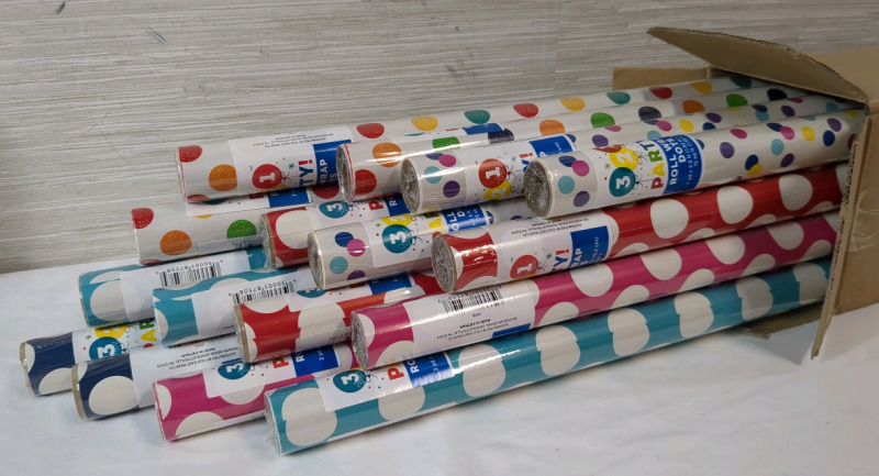 New Box Wrapping Paper Rolls 16 ct Approx 30 inches Long