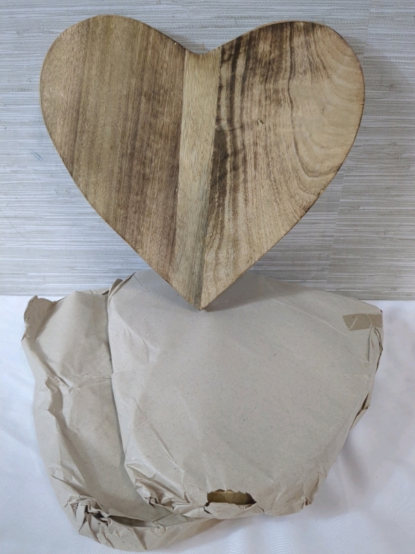 3 New Wooden Heart Boards (food safe) Approx 12x12 inches