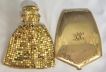 Vintage Monogram American Beauty Compact & Mini Purse