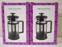 2 New In Box Glass French Press 4.6x3.15x6.18 Inches