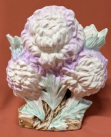 Vintage Mid Century Modern MCCOY Chrysanthemum Ceramic Planter/Vase Lavender and White Flowers - 8"