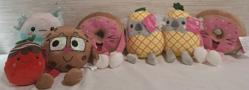 7 New Assorted Plush Toys | Tallest Measures- 8" approx.