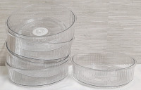 5 New Clear Plastic Turntable Dishes (9&frac12;" Diameter, 3" Tall)