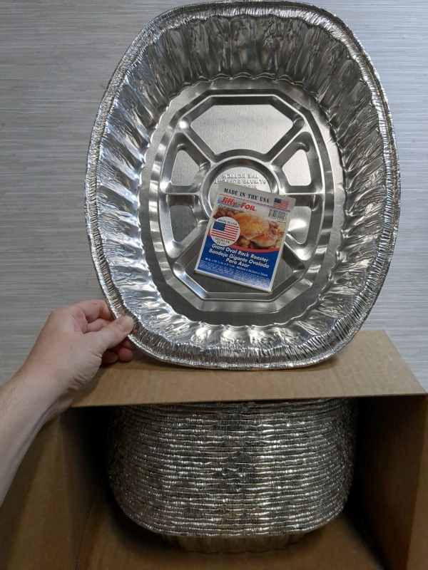 15+ New Box of JIFFY FOIL giant oval rack Roaster 16" by 13 1/8" by 3 1/8"