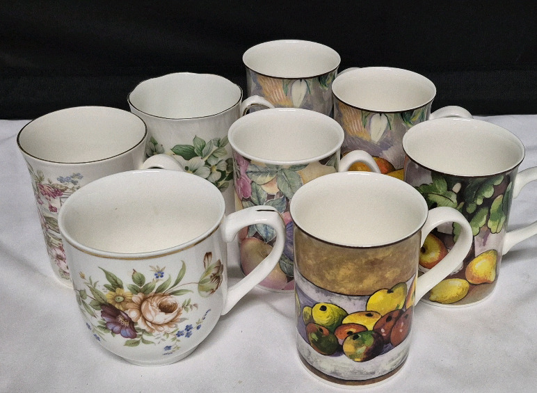 8 Collectible Mugs - Royal Doulton, Windsor, Royal Adderley, & Thailand
