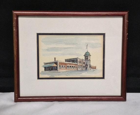 Framed Print and Signed Intercolonial Railway of Canada Station, Nova Scotia - 10.75 by 8.75"