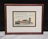 Framed Print and Signed Intercolonial Railway of Canada Station, Nova Scotia - 10.75 by 8.75"