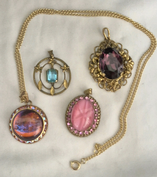 Vintage to Modern Large Stone Colourful Pendants