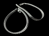 Two Stamped 925 Sterling 7.5 Inch Bracelets with Lobster Clasp