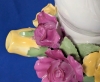 ROYAL ALBERT Old Country Roses 1962 Cat Tea Pot, Creamer & Sugar Dish - No Cracks, Teapot's Petals & Leaves Chipped - 5.25" - 7.75" - 4