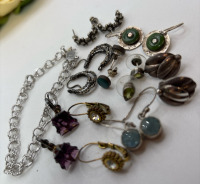 Sterling Silver Jewellery Earrings Bracelet with Semi Precious
