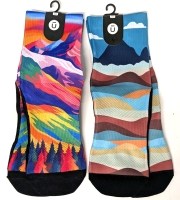 2 New Pairs Size M/L OUTWAY Performance Socks - Head in the Clouds Quarter Socks & Nature Trip Quarter Socks