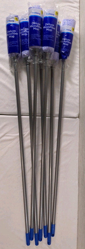 7 New True Living Deluxe Microfiber Floor Mops Approx 46 Inches
