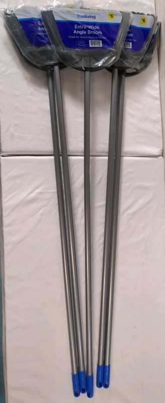 5 New True Living Extra Wide Angle Brooms Approx 50 Inches