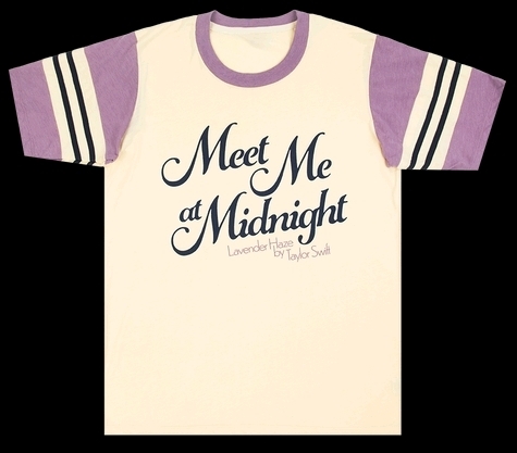 New Size Med Women's TAYLOR SWIFT Meet Me At Midnight Colorblocked Tee - Retails $65!