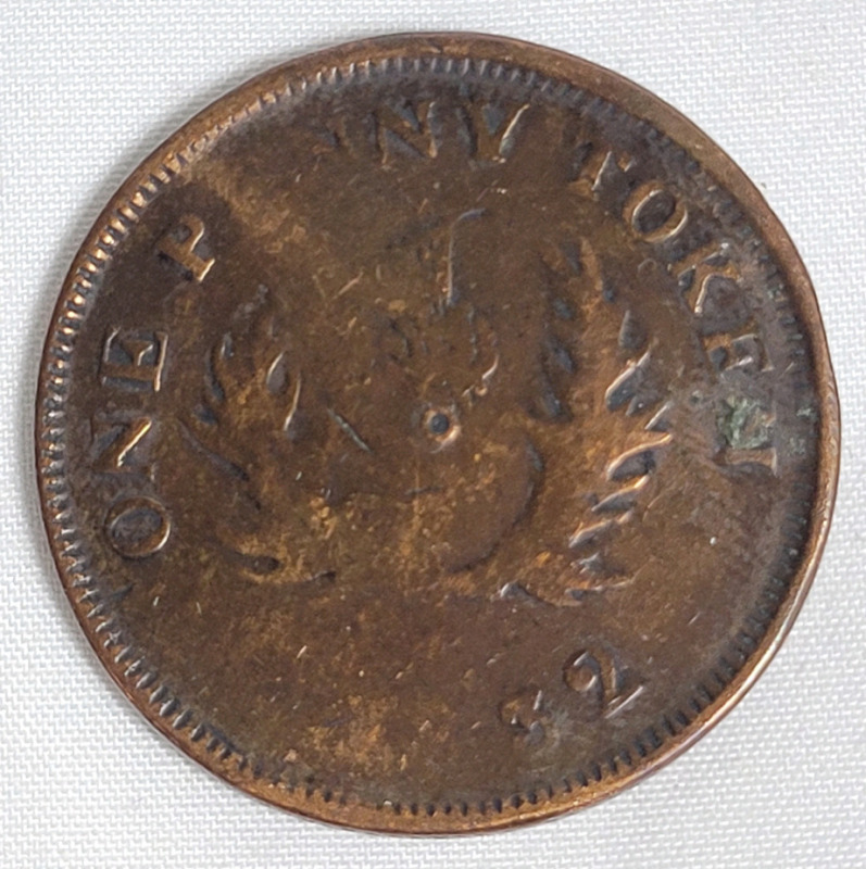 1832 Province of Nova Scotia One Penny Token .
