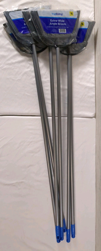 6 New True Living Extra Wide Angle Brooms Approx 50 Inches