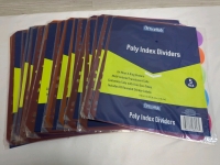 10+ New Poly Index Dividers 9x11 inches 5 per Pack