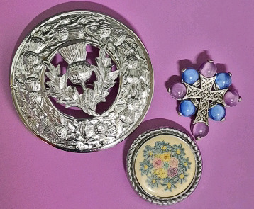 Beautiful Floral Brooches Largest 3.25" Diameter
