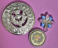 Beautiful Floral Brooches Largest 3.25" Diameter