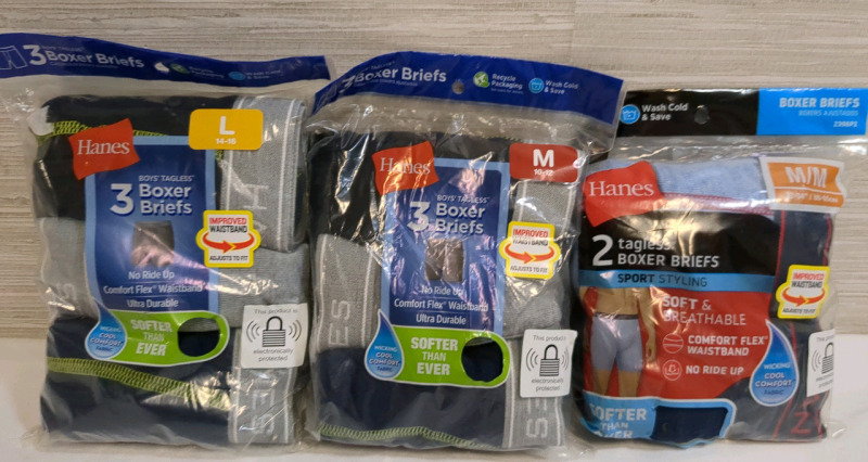 3 New Size M/L Mens Hanes Boxer Briefs
